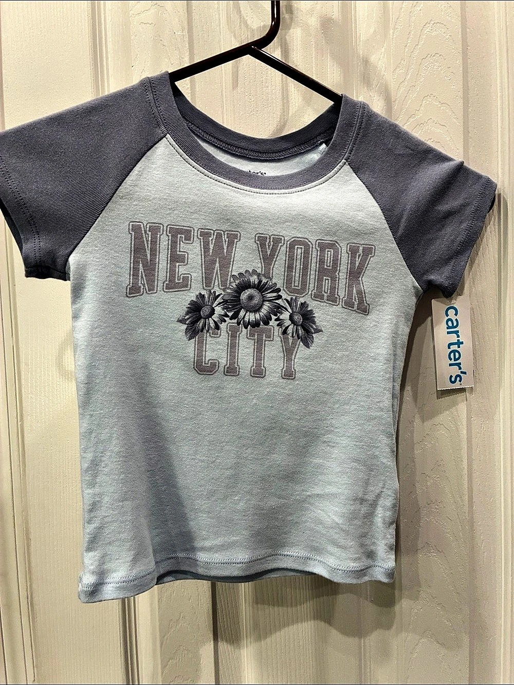 Carter's Girls Size 6-6X Gray Raglan Tee NWT